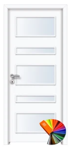 Kalocsa üveges festett MDF beltéri ajtó