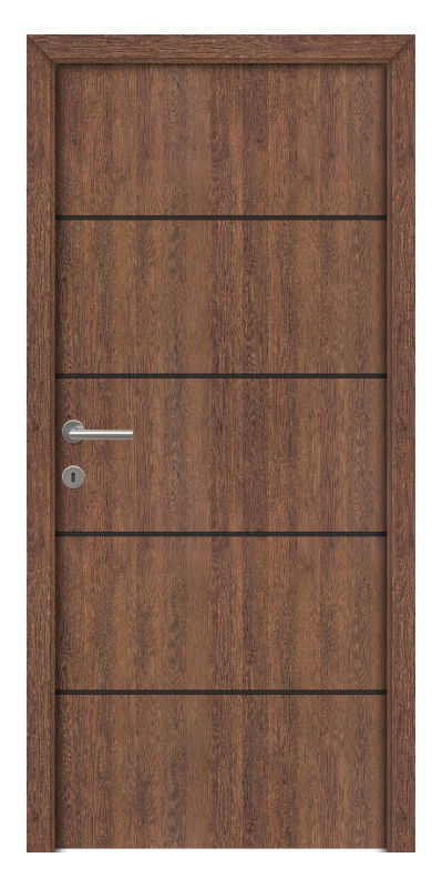 Lindosz IV fekete fémintarziás CPL beltéri ajtó