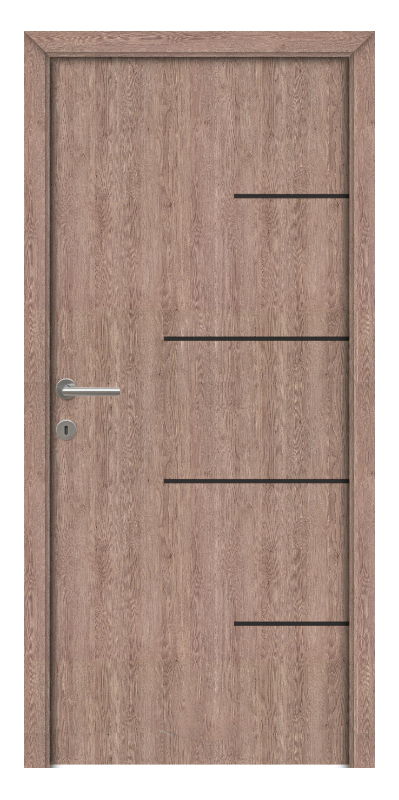 Lindosz R fekete fémintarziás CPL beltéri ajtó