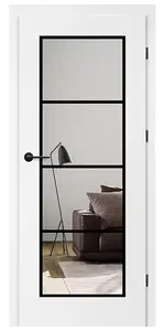 Titán Moson 5 festett titán fehér üveges beltéri ajtó
