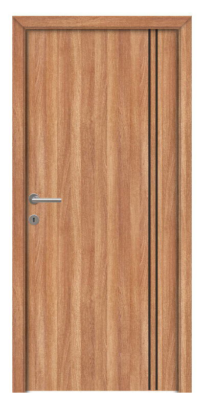 Trója II fekete fémintarziás CPL beltéri ajtó