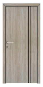 Trója III fekete fémintarziás CPL beltéri ajtó