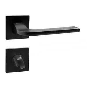 IBIZA matt fekete négyzetrozettás kilincs WC zár